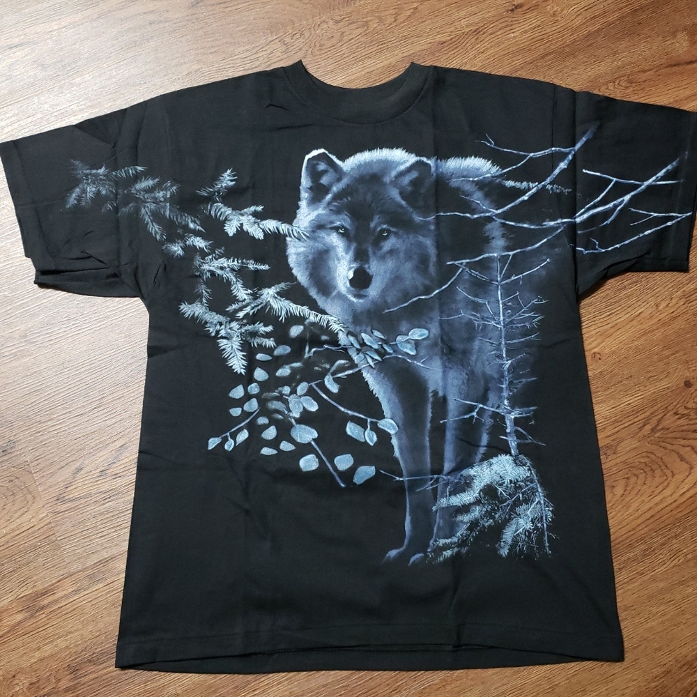 90s Vintage Single Stitch Overall Print Wolf
